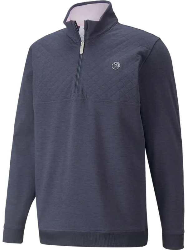 Men Puma Jumpers< X Arnold Palmer Cloudspun Castle Quarter-Zip - Navy Blazer Heather