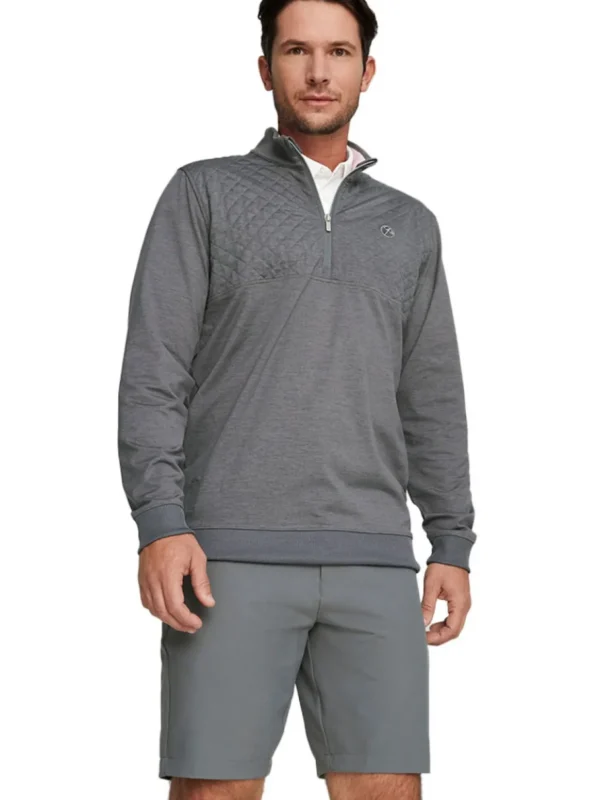 Men Puma Jumpers< X Arnold Palmer Cloudspun Castle Quarter-Zip - Quiet Shade Heather