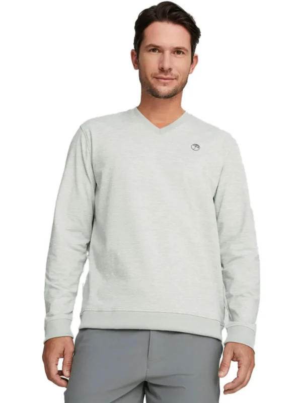 Men Puma Jumpers< X Arnold Palmer Cloudspun V-Neck Sweater - High Rise Heather