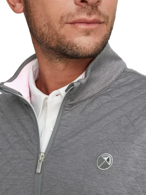 Men Puma Jumpers< X Arnold Palmer Cloudspun Castle Quarter-Zip - Quiet Shade Heather