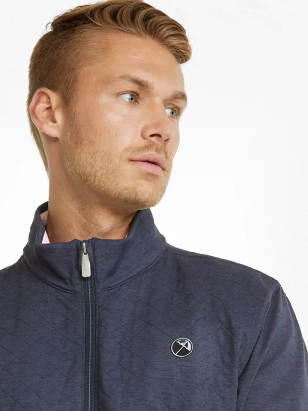 Men Puma Jumpers< X Arnold Palmer Cloudspun Castle Quarter-Zip - Navy Blazer Heather