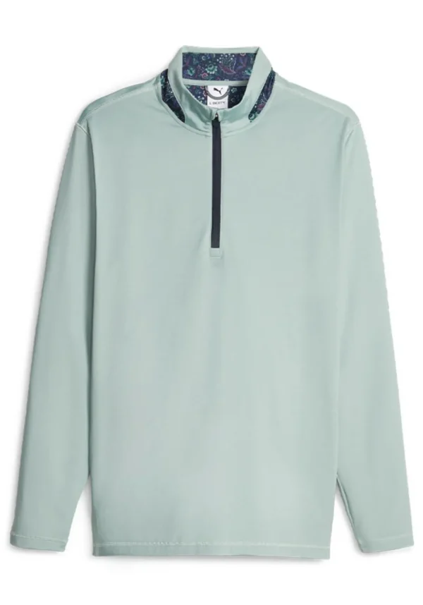 Men Puma Jumpers< X Liberty 1/4 Zip - Green Fog/Navy Blazer