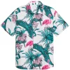 Men Puma Shirts< X Palm Tree Crew Print Button Down Polo - White Glow/Charming Pink