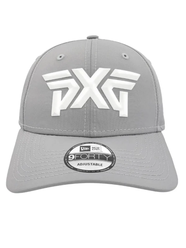 PXG Caps< 9Forty Faceted Logo Adjustable Strapback Cap - Grey