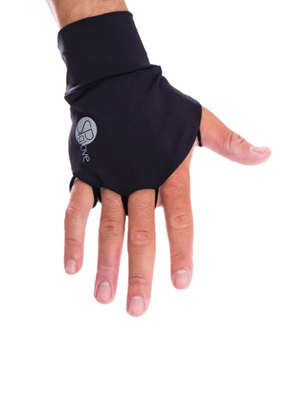 SParms Sleeves< Sun Protection Palmless Gloves - Black