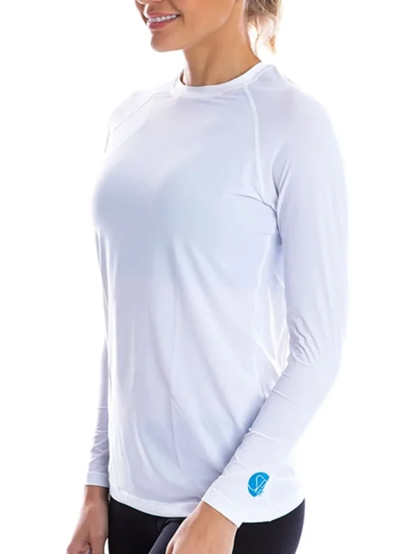 Women SParms Base Layers< Women'S Body Round Neck Sun Protection - White