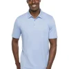 Men Travis Mathew Shirts< Carnaval Polo - Heather Blue Air Blue