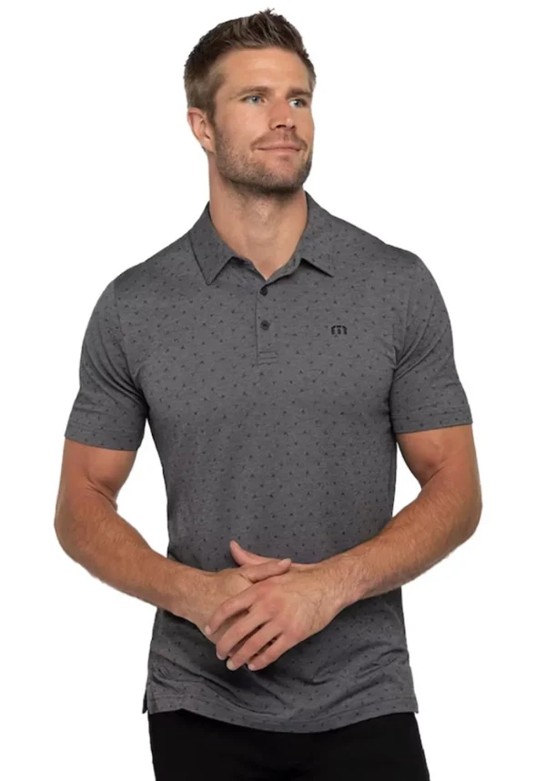 Men Travis Mathew Shirts< Change Of Address Polo - Heather Dark Grey