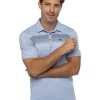 Men Travis Mathew Shirts< Green Canopy Polo - Heather Bel Air Blue