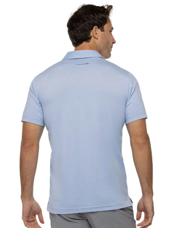 Men Travis Mathew Shirts< Green Canopy Polo - Heather Bel Air Blue