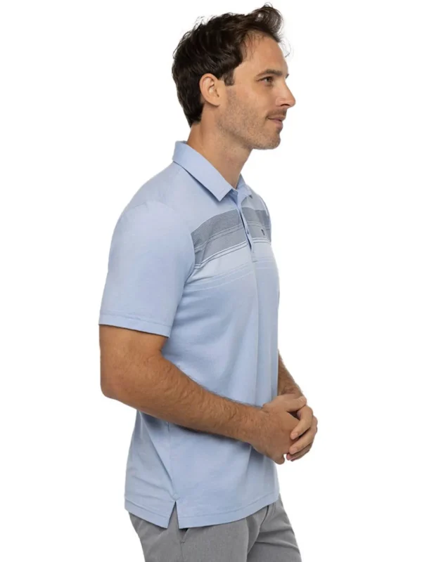 Men Travis Mathew Shirts< Green Canopy Polo - Heather Bel Air Blue