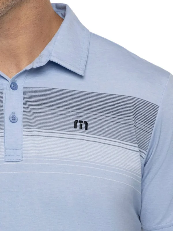 Men Travis Mathew Shirts< Green Canopy Polo - Heather Bel Air Blue