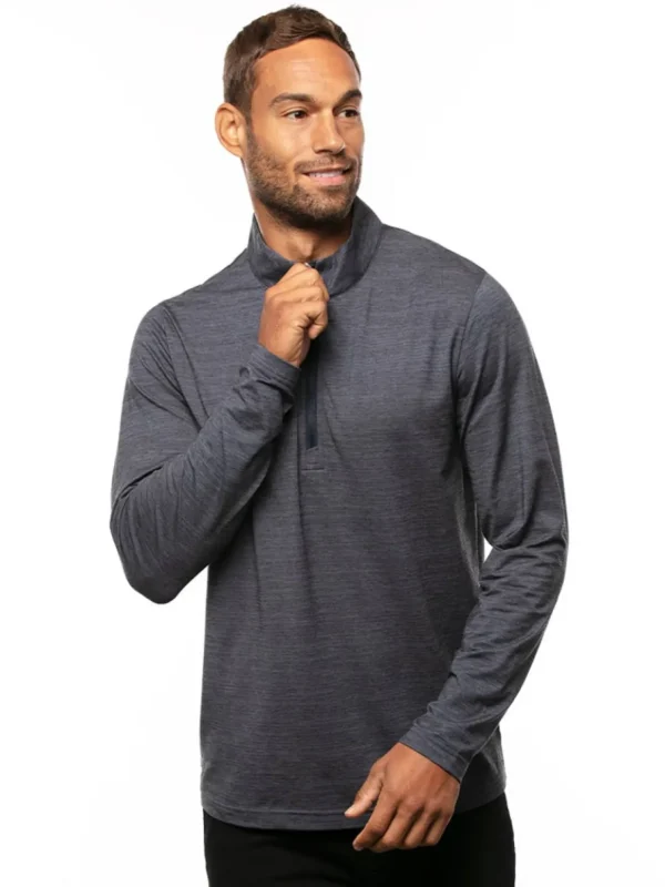 Men Travis Mathew Jumpers< Havasu 2.0 1/4-Zip - Vintage Indigo/Black