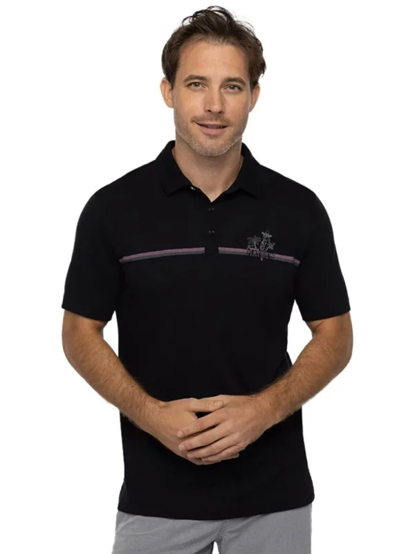 Men Travis Mathew Shirts< High Surf Polo - Black