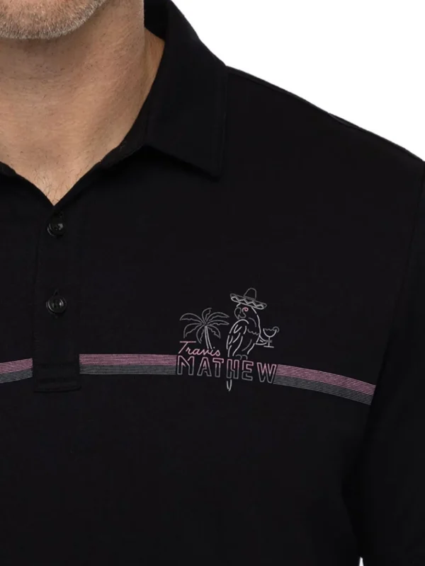 Men Travis Mathew Shirts< High Surf Polo - Black