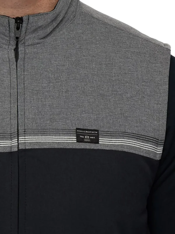 Men Travis Mathew Vests< Pascuales Vest - Heather Grey Pinstripe