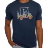 Men Travis Mathew Shirts< Race You T-Shirt - Dress Blues