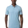 Men Travis Mathew Shirts< The Heater Polo - Heather Heritage Blue