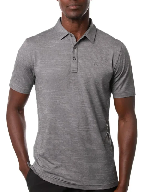 Men Travis Mathew Shirts< The Heater Polo - Sleet/Quiet Shade