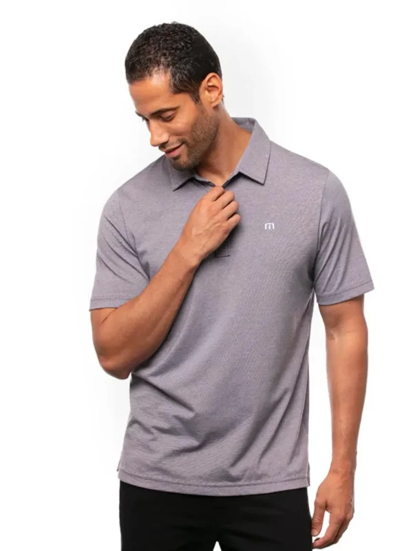 Men Travis Mathew Shirts< The Zinna Polo - Blackberry Cordial/White