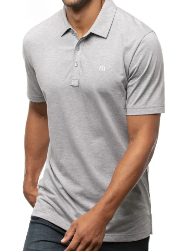 Men Travis Mathew Shirts< The Zinna Polo - Heather Grey