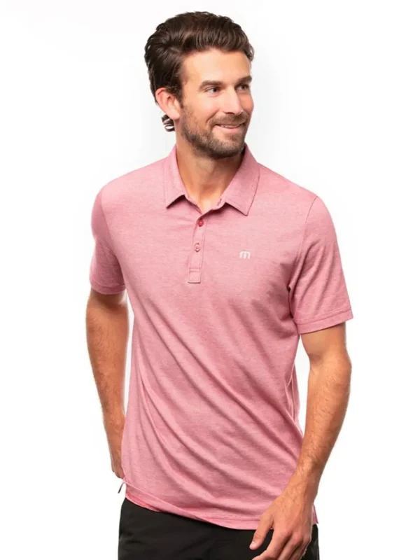 Men Travis Mathew Shirts< The Zinna Polo - Heather Cardinal