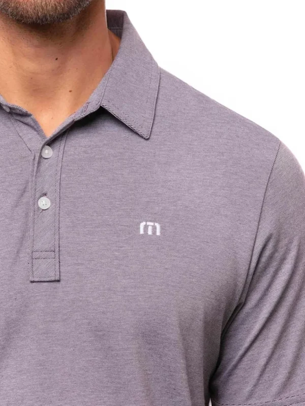 Men Travis Mathew Shirts< The Zinna Polo - Blackberry Cordial/White