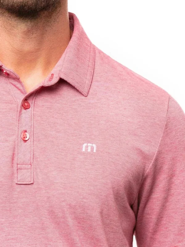 Men Travis Mathew Shirts< The Zinna Polo - Heather Cardinal