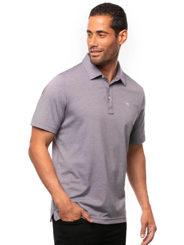 Men Travis Mathew Shirts< The Zinna Polo - Blackberry Cordial/White