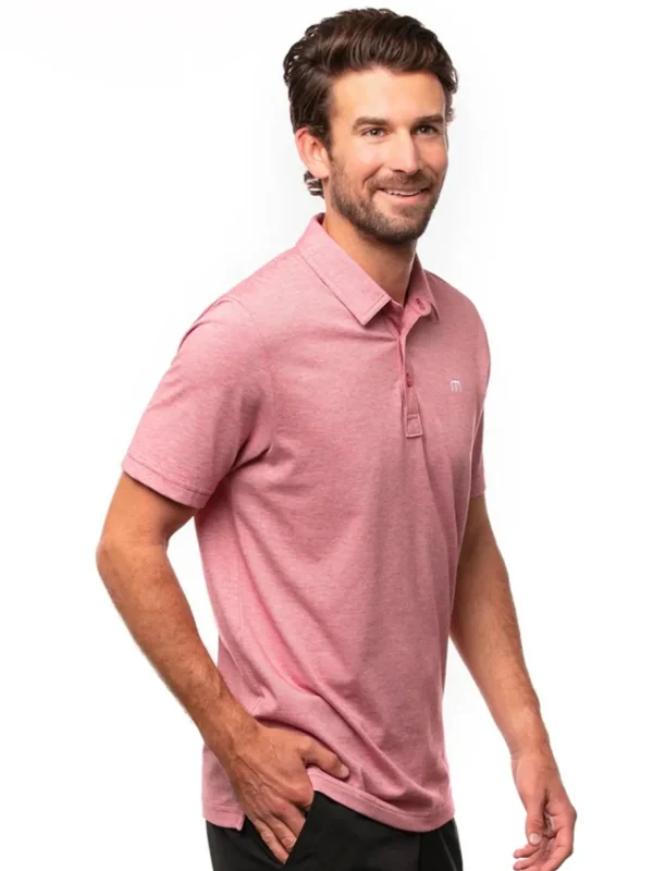 Men Travis Mathew Shirts< The Zinna Polo - Heather Cardinal