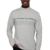 Men Travis Mathew Jumpers< Twist Of Lime Quarter Zip - Heather Light Grey