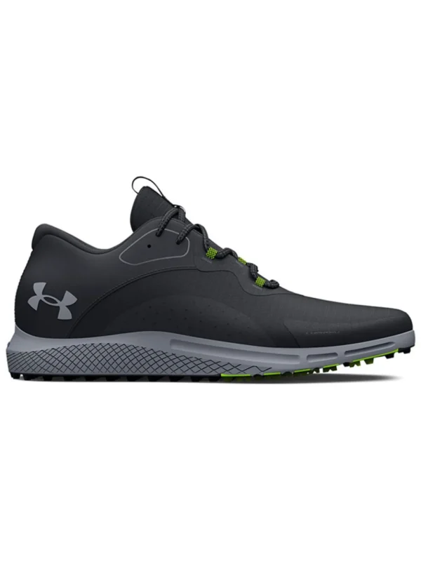 Men Under Armour Mens Golf Shoes< Charged Draw 2 Spikeless Golf Shoes - Black/Steel