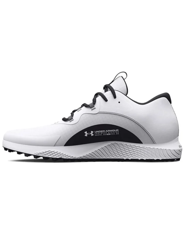 Men Under Armour Mens Golf Shoes< Charged Draw 2 Spikeless Golf Shoes - White/Black