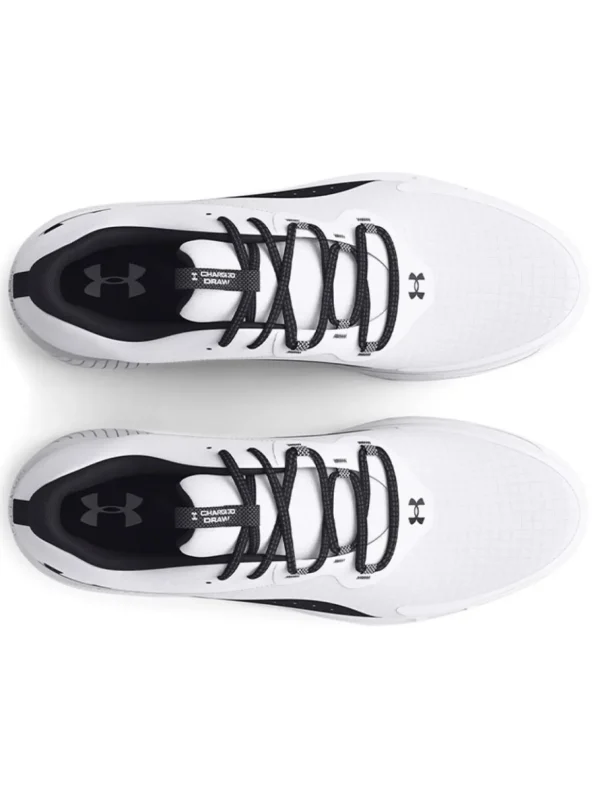 Men Under Armour Mens Golf Shoes< Charged Draw 2 Spikeless Golf Shoes - White/Black