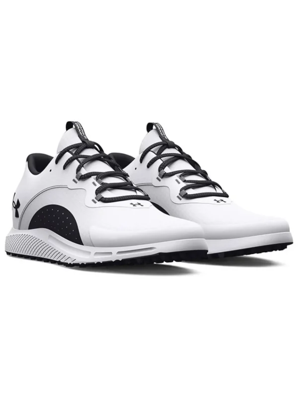 Men Under Armour Mens Golf Shoes< Charged Draw 2 Spikeless Golf Shoes - White/Black