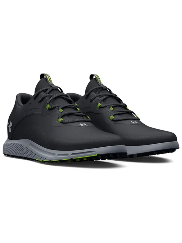 Men Under Armour Mens Golf Shoes< Charged Draw 2 Spikeless Golf Shoes - Black/Steel