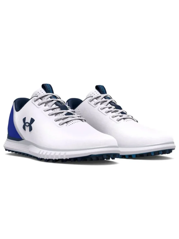 Men Under Armour Mens Golf Shoes< Charged Medal Spikeless Wide (E) Golf Shoes - White/Academy