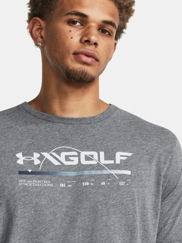 Men Under Armour Shirts< Golf Swing Bar Ss Tee - Downpour Grey/Gravel