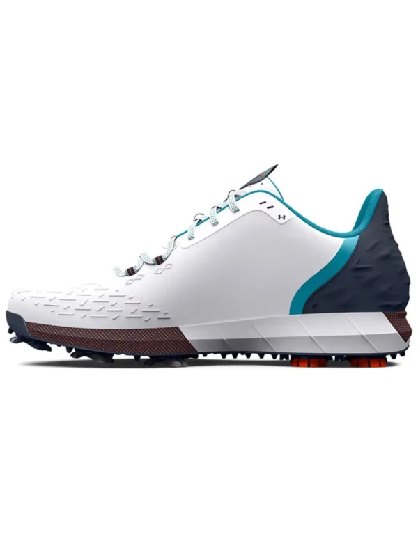 Men Under Armour Mens Golf Shoes< Hovr Drive 2 Wide (E) Golf Shoes - White/Grey/Blue Surf