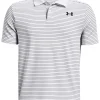 Kids Under Armour Shirts< Jr Boys Performance Stripe Polo - White/Black