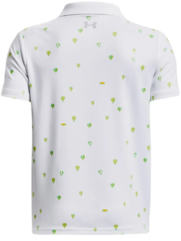 Kids Under Armour Shirts< Jr Boys Performance Print Polo - White