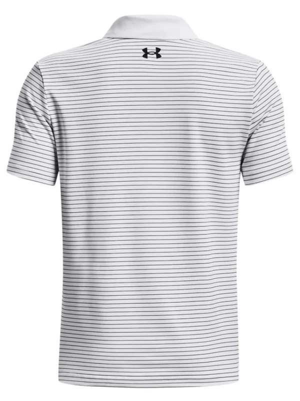 Kids Under Armour Shirts< Jr Boys Performance Stripe Polo - White/Black