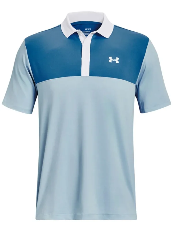 Men Under Armour Shirts< Performance 3.0 Colourblock Polo - Blizzard/Cosmic Blue