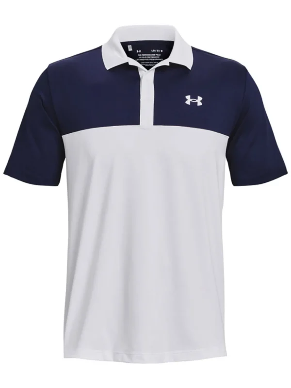 Men Under Armour Shirts< Performance 3.0 Colourblock Polo - White/Midnight Navy