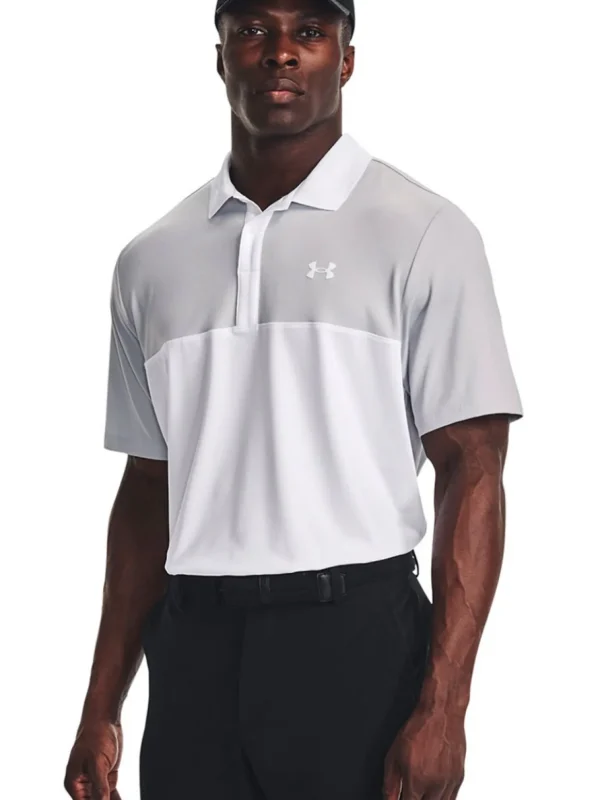 Men Under Armour Shirts< Performance 3.0 Colourblock Polo - White/Halo Grey