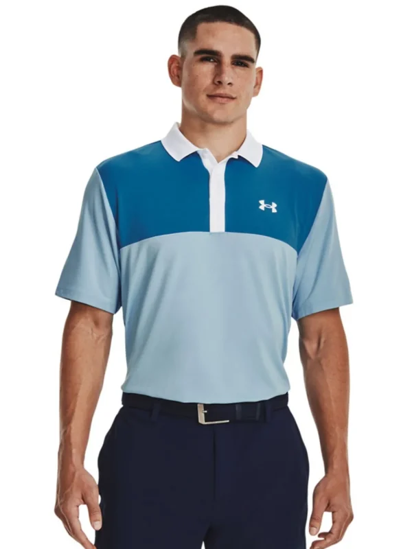 Men Under Armour Shirts< Performance 3.0 Colourblock Polo - Blizzard/Cosmic Blue