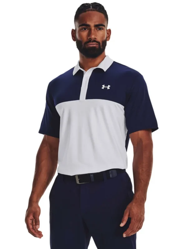 Men Under Armour Shirts< Performance 3.0 Colourblock Polo - White/Midnight Navy