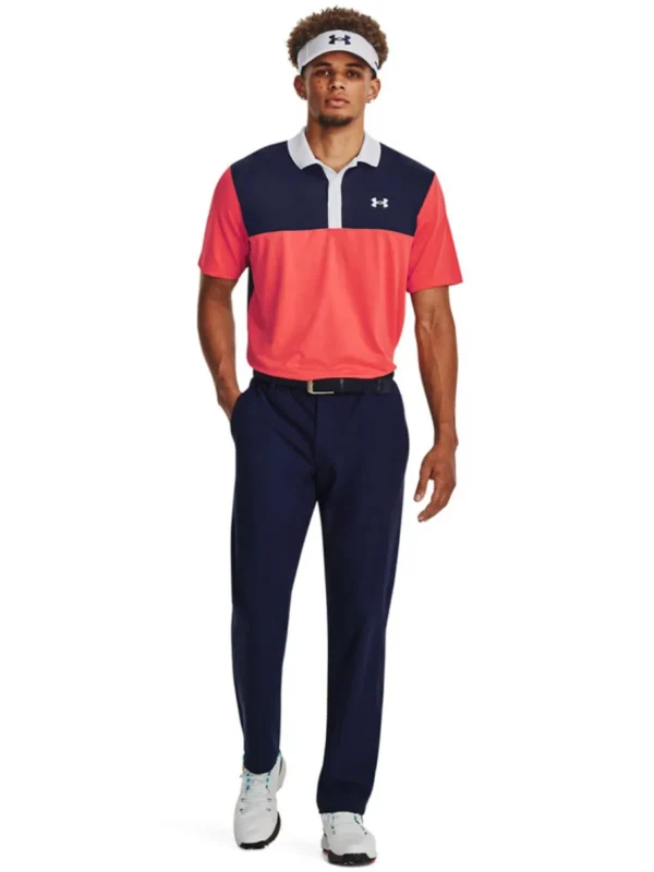 Men Under Armour Shirts< Performance 3.0 Colourblock Polo - Venom Red/Midnight Navy