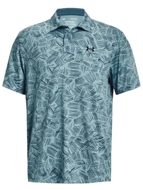 Men Under Armour Shirts< Playoff 3.0 Printed Polo - Still Water/Static Blue