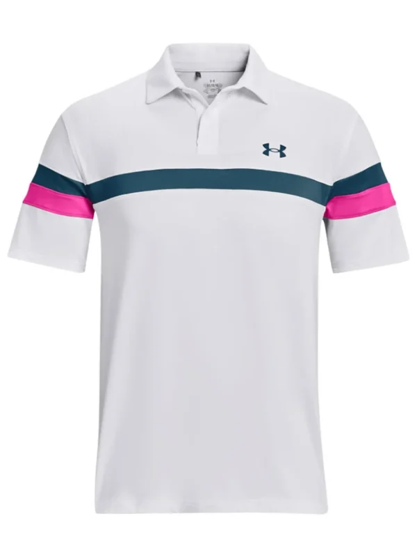 Men Under Armour Shirts< T2G Blocked Polo - White/Rebel Pink/Static